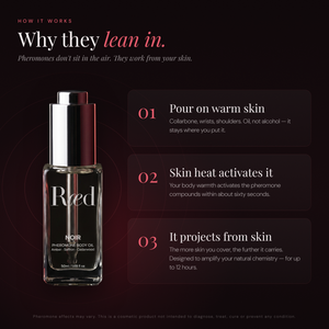 Ræd Noir — Why they lean in — how skin heat activates the pheromone oil
