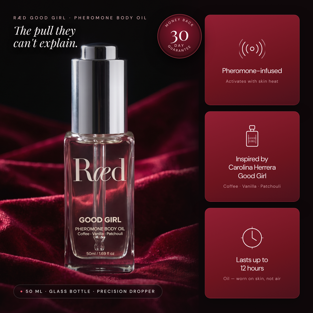 Ræd Good Girl — Hero — pheromone body oil, 30-day money-back guarantee